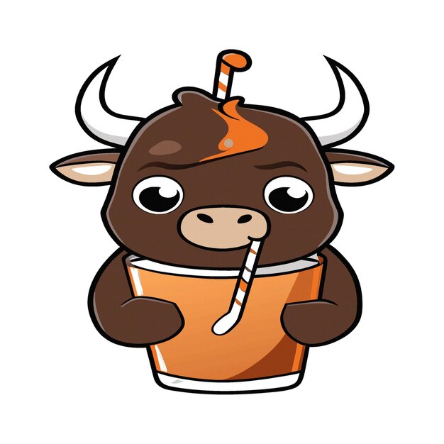 Vector clipart artwork bull mascot smoothie