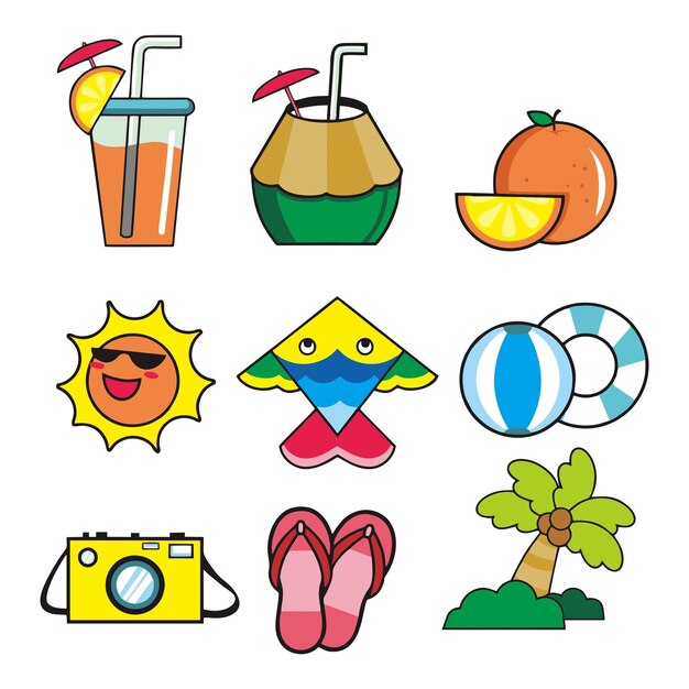 Premium Vector | Clipart beach