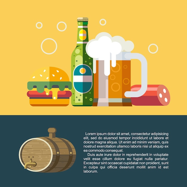 Clipart bier en snacks