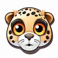 Vector clipart cartoon vector cheetah face