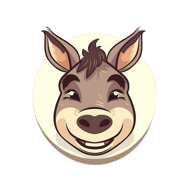 Vector clipart cartoon vector donkey face