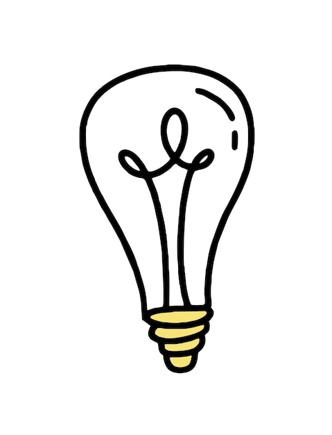 The clipart doodle light bulb vector illustration in line