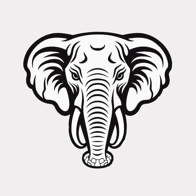 Vector a clipart drawing of an elephant's head is