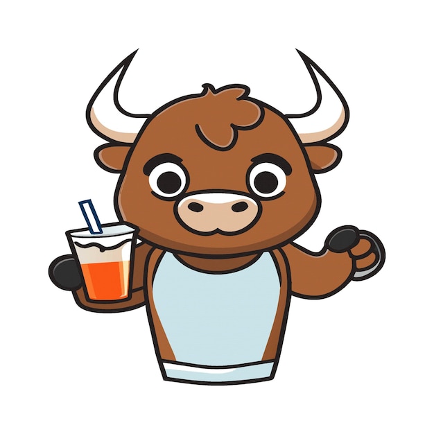 Vector clipart kunstwerk stier mascotte smoothie