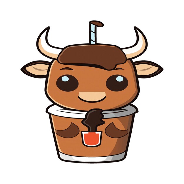 clipart kunstwerk stier mascotte smoothie