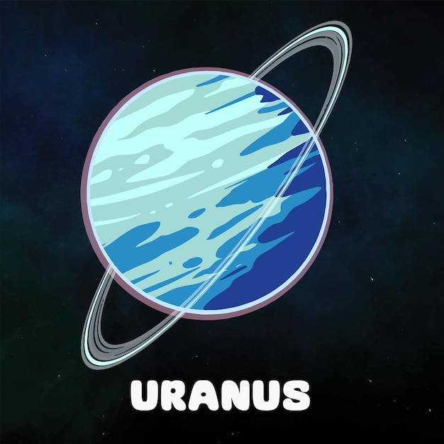 Vector clipart planet uranus in solar system hand drawing vector illustration of planet uranus