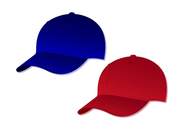 Vector clipart red and blue cap in flat style