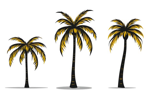 Vector clipart of three palm trees