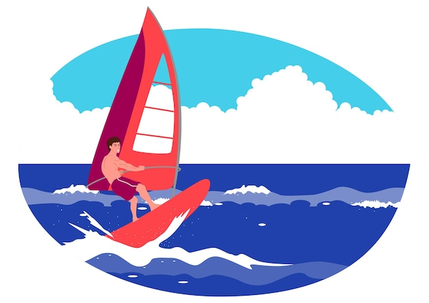 Clipart di un windsurfista