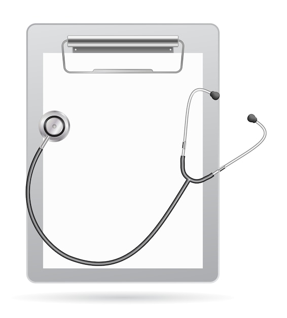 Vector clipboad with stethoscope medical icon