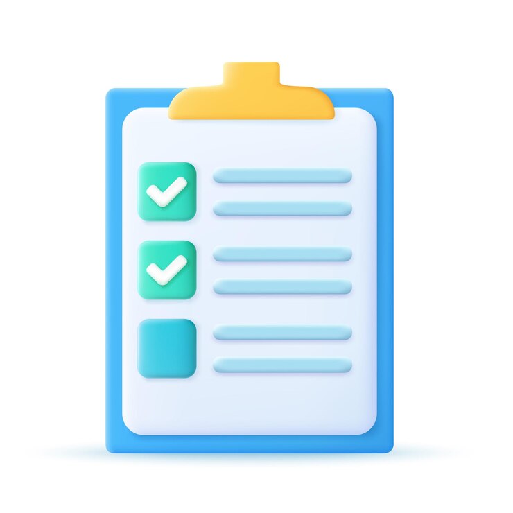 Vector clipboard and check marks