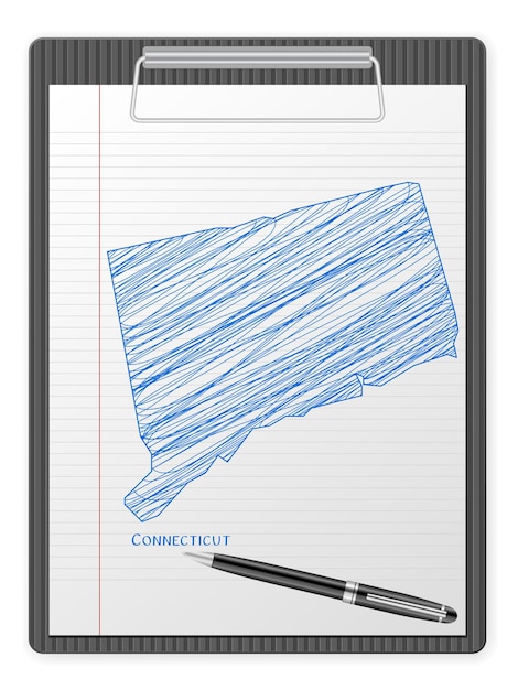 ベクトル クリップボード コネチカット州の地図