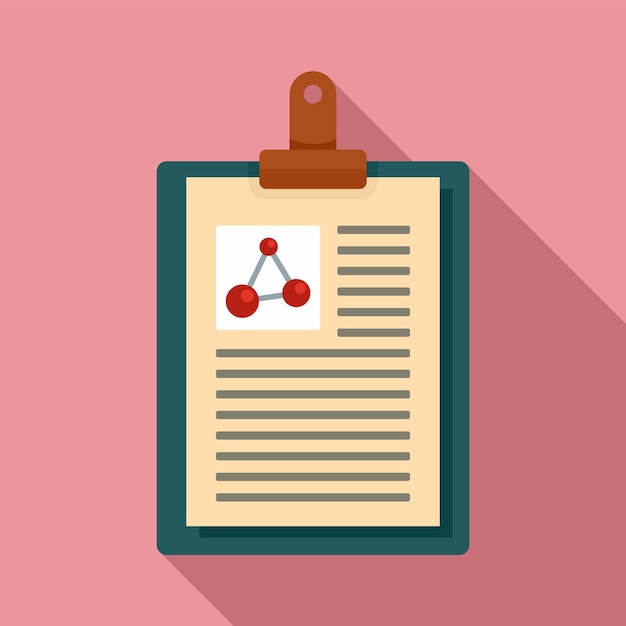 Clipboard learning physics icon Flat illustration of clipboard learning physics vector icon for web design