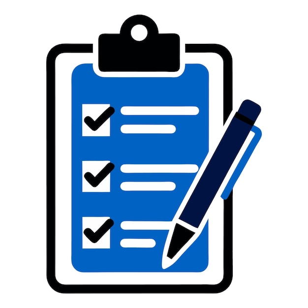Clipboard met checklist en pen