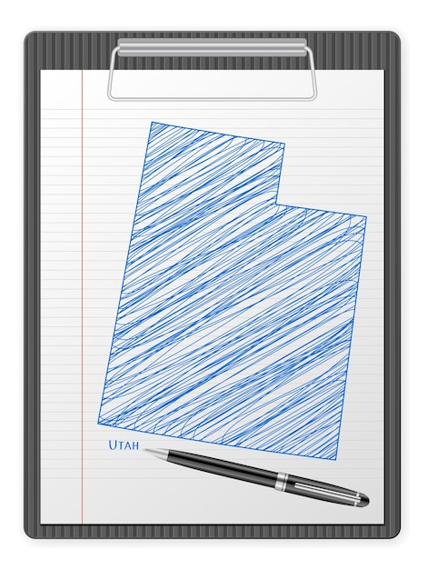 ベクトル クリップボードのユタ州の地図