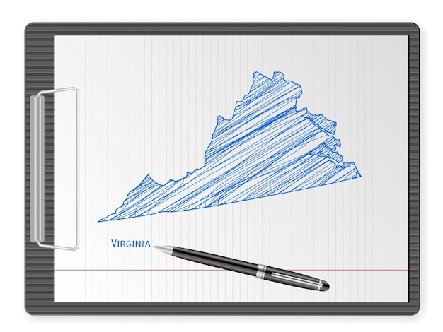 Vector clipboard virginia map