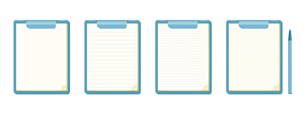 Clipboard with blank note paper with ballpoint pen
