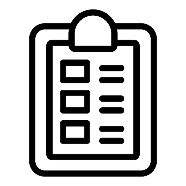 調査のコンセプトを示すチェックリストのアイコン付きのクリップボード