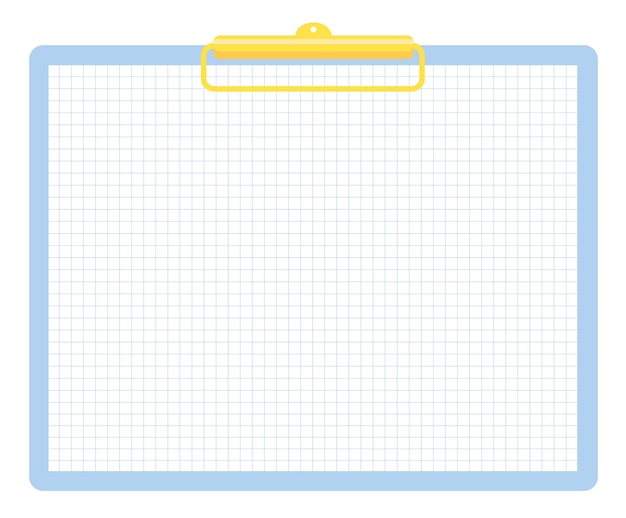 Un clipboard con un set di illustrazioni del modello di griglia carino clip per notebook con nastro etichetta per blocco note