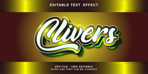 Vector clivers text effect editable