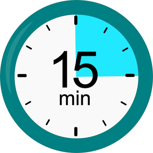 Vettore clock 15 minutes vector graphics