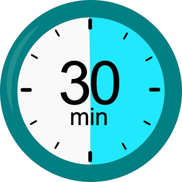 Vector clock 30 minutes vector graphics