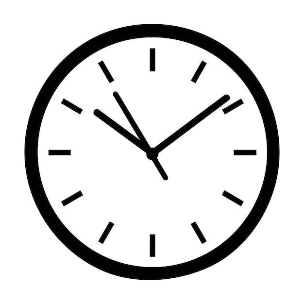 Clock Black Silhouette Time Alarm Clock Silhouette icon Clock Vector illustration