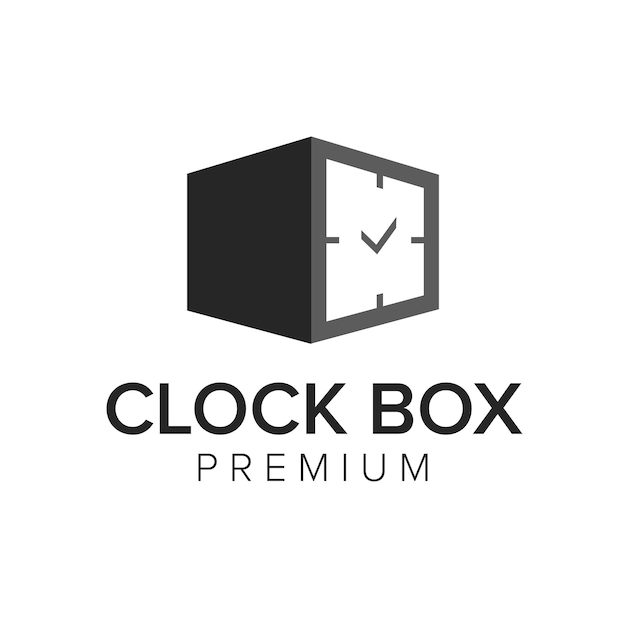 clock box logo icon vector template