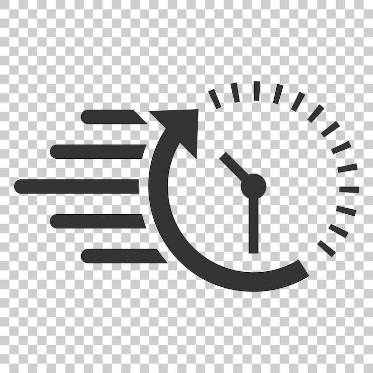 Vector clock countdown icon in flat style time chronometer vector illustration on isolated background clock business concept