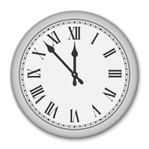 Vector clock face with roman numerals