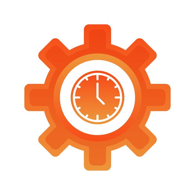 Clock gear logo gradient design template icon element