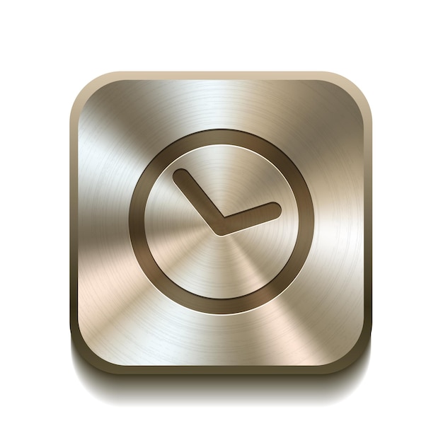 Vector clock icon button vector illustration