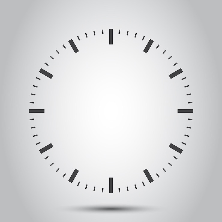 Vector clock icon in flat style round watch vector illustration on isolated background timer sign business concept