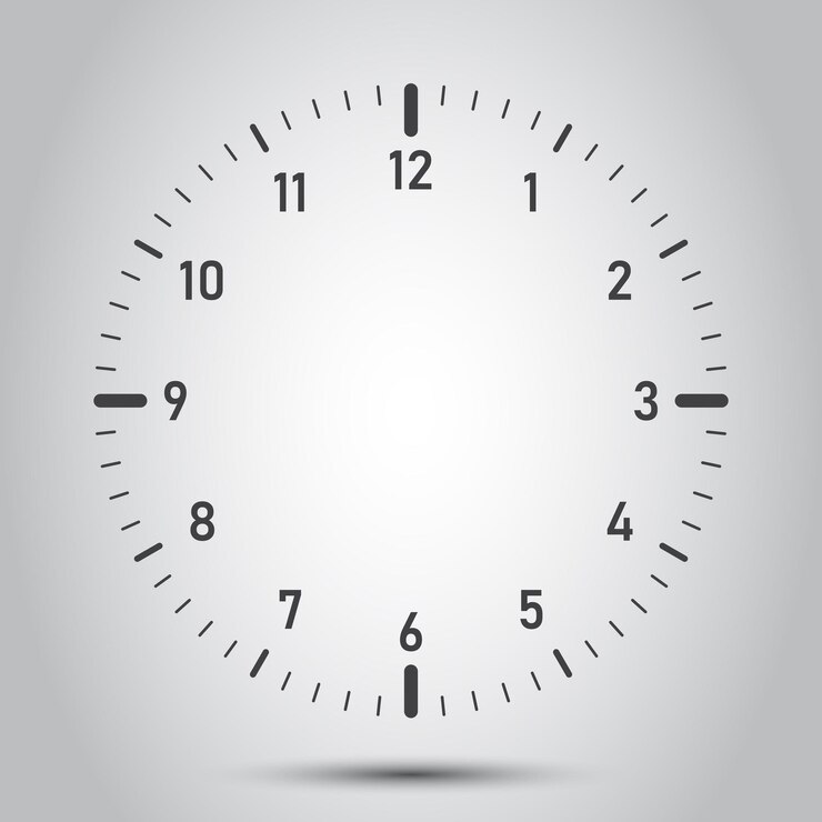 Vector clock icon in flat style round watch vector illustration on isolated background timer sign business concept