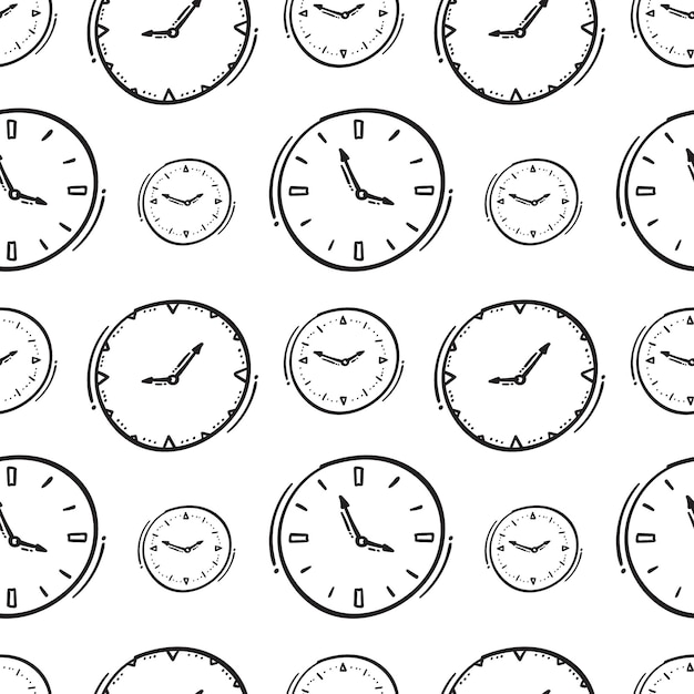 clock icon pattern clock icon seamless pattern doodle clock icon seamless pattern