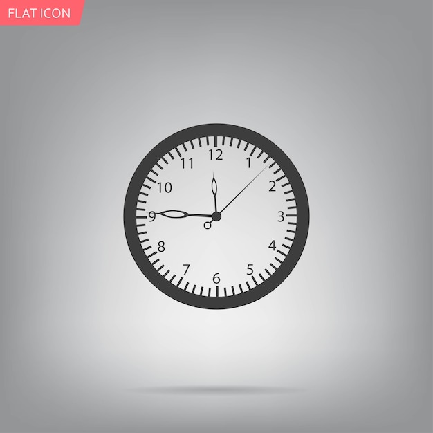 Clock icon in trendy flat style isolated on background Clock icon page symbol
