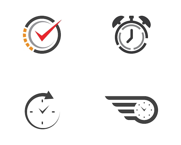 Clock icon vector flat illustration