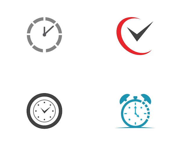 Clock icon vector flat illustration