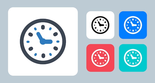 Clock icon vector illustration sign symbol flat icons