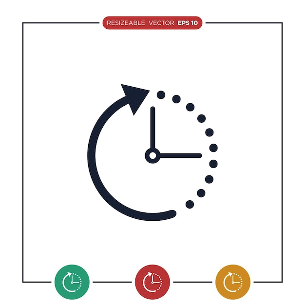 Clock icon vector template flat design