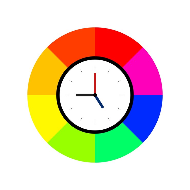 A Clock Image Download Colorful Timeline Chart Clipart Vector