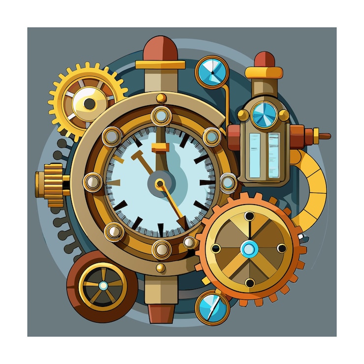 Vector clock isolated vector illustration