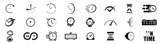 Clock logo Time icon vector graphic business clock logo template vector icon Vector illustration