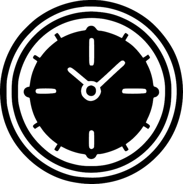 Illustrazione vettoriale di clock minimalist e flat logo