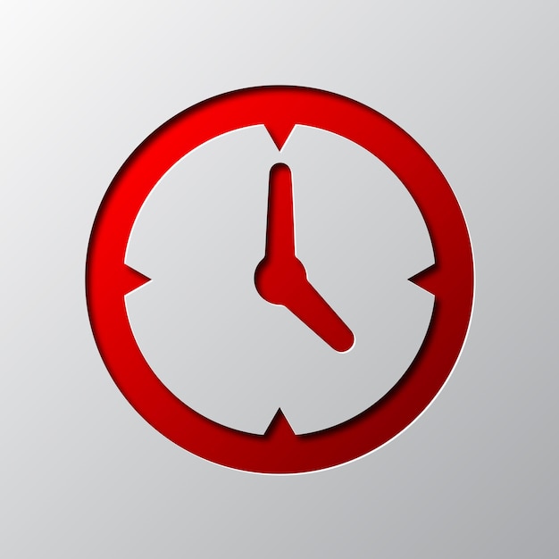 Clock out of paper Vector illustration