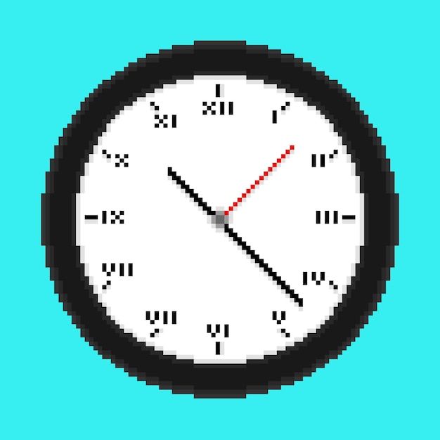 Clock in pixel art style
