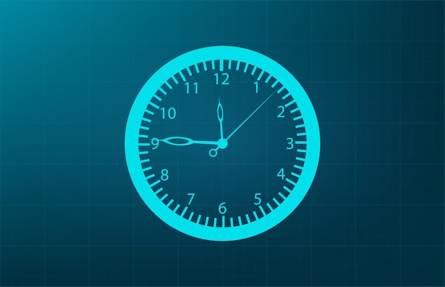 Vector clock symbol vector illustration on blue background eps 10