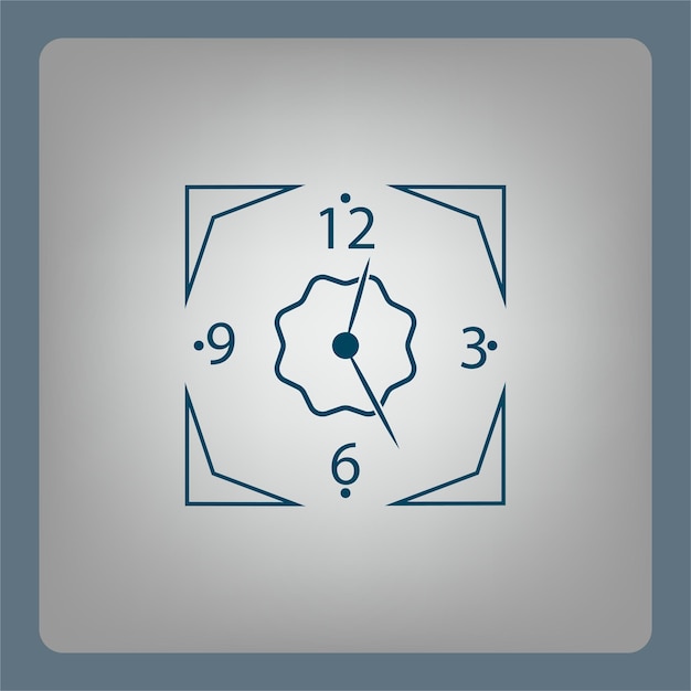 Clock symbol Vector illustration on a gray background Eps 10