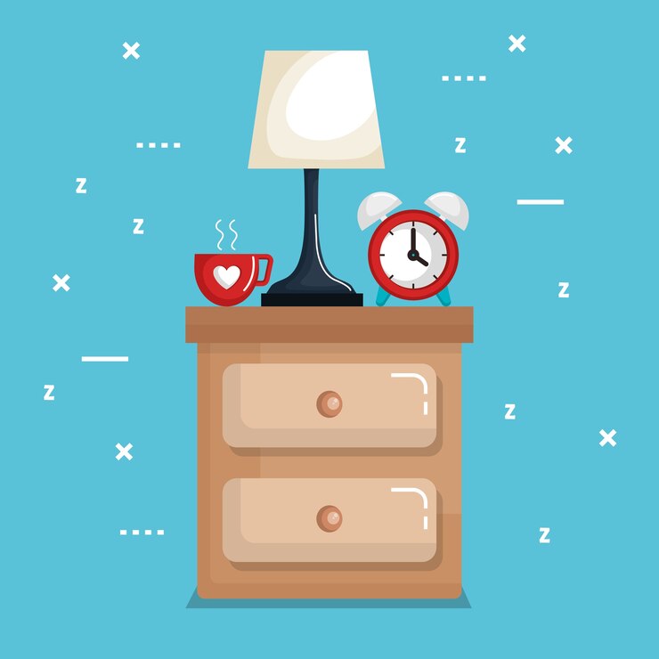 Vector clock table lamp with time for sleep