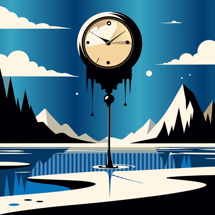 Vector a clock that says quot the time of 11 00 quot is on a blue background